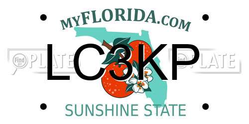 LC3KP Florida License Plate
