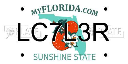 LC7L3R Florida License Plate