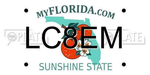 LC8EM Florida License Plate