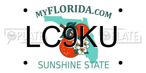 LC9KU Florida License Plate