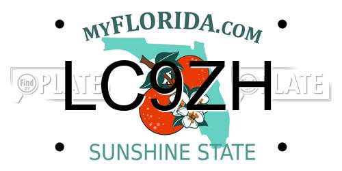 LC9ZH Florida License Plate