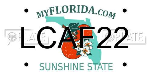 LCAF22 Florida License Plate