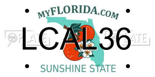 LCAL36 Florida License Plate