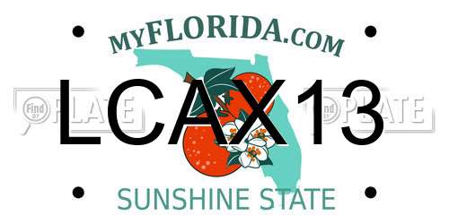 LCAX13 Florida License Plate
