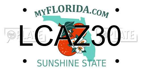 LCAZ30 Florida License Plate