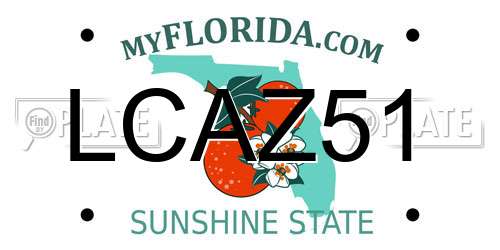 LCAZ51 Florida License Plate