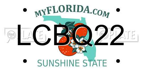 LCBQ22 Florida License Plate