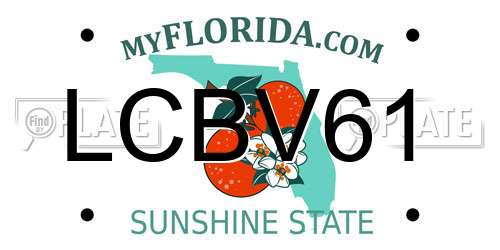 LCBV61 Florida License Plate