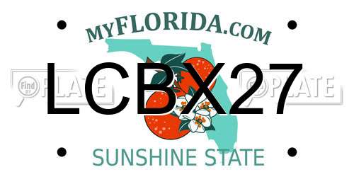 LCBX27 Florida License Plate