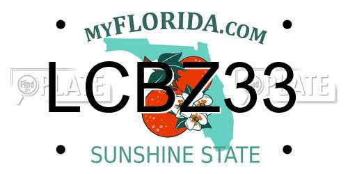 LCBZ33 Florida License Plate
