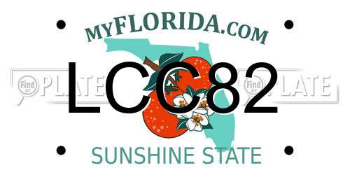 LCC82 Florida License Plate