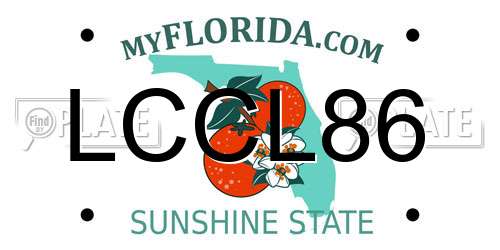 LCCL86 Florida License Plate