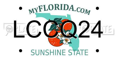 LCCQ24 Florida License Plate