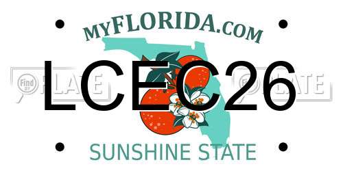 LCEC26 Florida License Plate