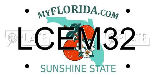 LCEM32 Florida License Plate