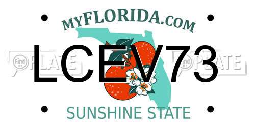 LCEV73 Florida License Plate