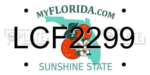 LCF2299 Florida License Plate