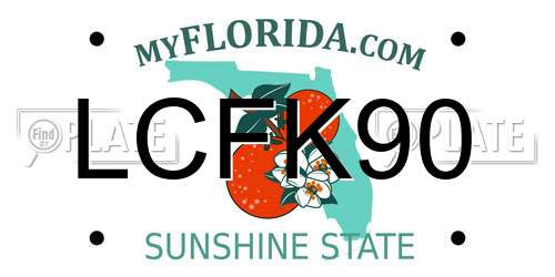 LCFK90 Florida License Plate