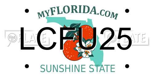LCFU25 Florida License Plate