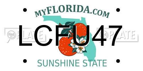 LCFU47 Florida License Plate