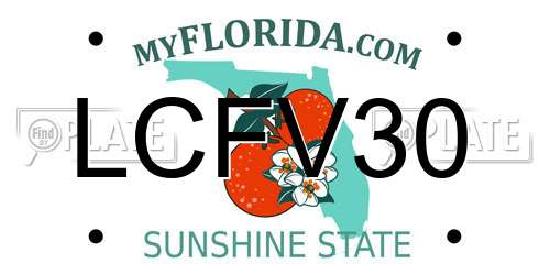 LCFV30 Florida License Plate