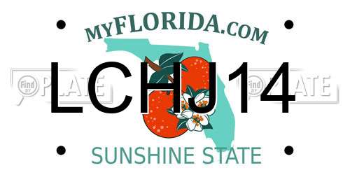 LCHJ14 Florida License Plate