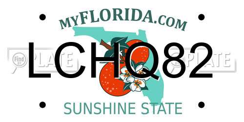 LCHQ82 Florida License Plate
