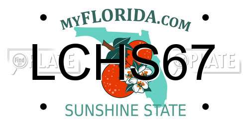 LCHS67 Florida License Plate