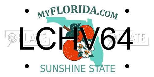 LCHV64 Florida License Plate