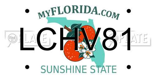 LCHV81 Florida License Plate