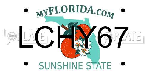 LCHY67 Florida License Plate