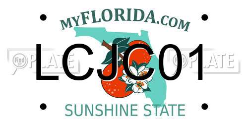 LCJC01 Florida License Plate