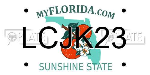 LCJK23 Florida License Plate