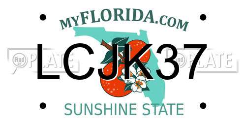 LCJK37 Florida License Plate