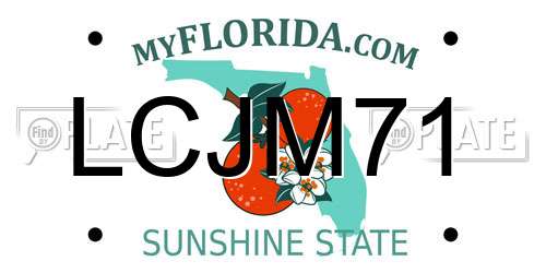 LCJM71 Florida License Plate