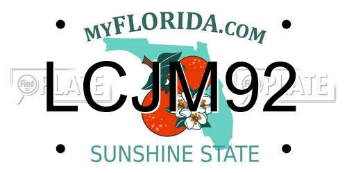 LCJM92 Florida License Plate