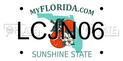 LCJN06 Florida License Plate