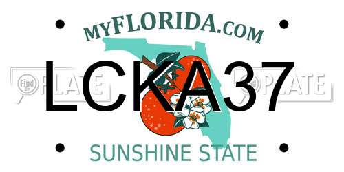 LCKA37 Florida License Plate