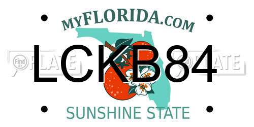 LCKB84 Florida License Plate