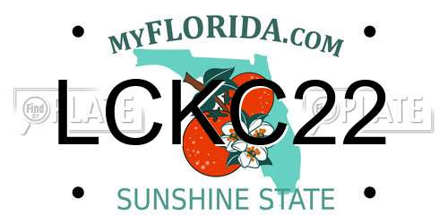 LCKC22 Florida License Plate