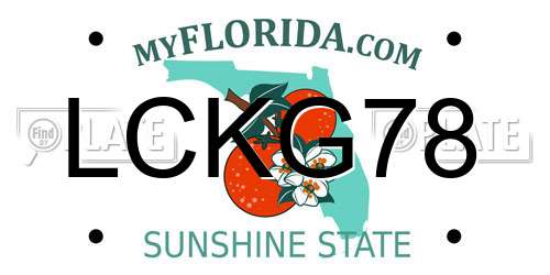 LCKG78 Florida License Plate