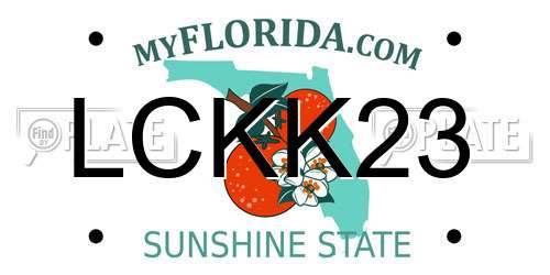 LCKK23 Florida License Plate