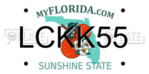 LCKK55 Florida License Plate