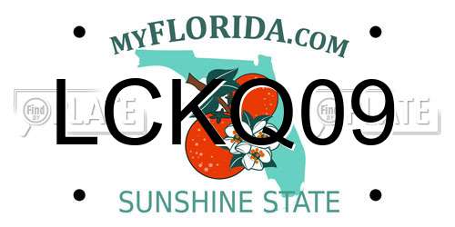 LCKQ09 Florida License Plate