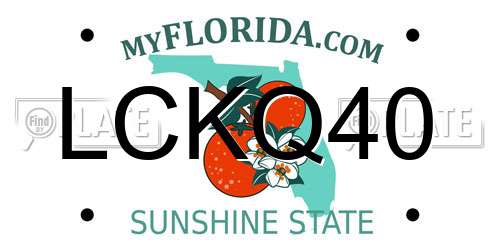 LCKQ40 Florida License Plate