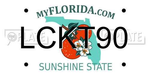 LCKT90 Florida License Plate