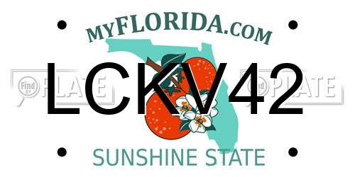 LCKV42 Florida License Plate