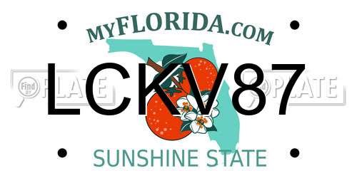 LCKV87 Florida License Plate