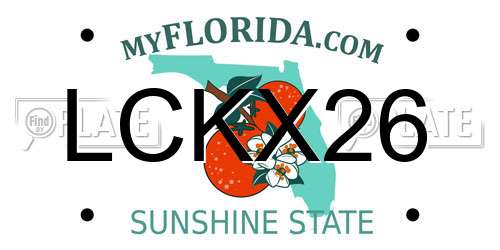 LCKX26 Florida License Plate
