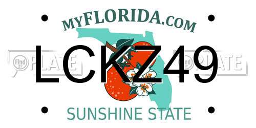 LCKZ49 Florida License Plate